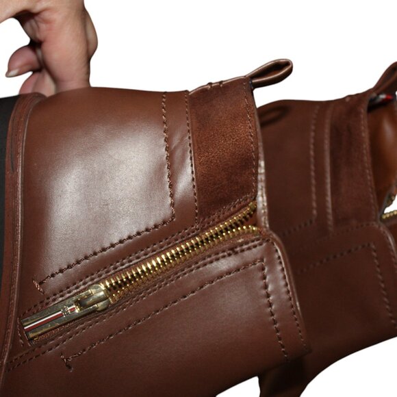 Tommy Hilfiger Fawn 2 Leather Almond Toe Ankle Cognac size 9 1/2 M New - Picture 3 of 14